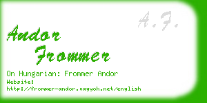 andor frommer business card